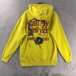 Chinatown Market Call My Lawyer Hoodie Mens Large Yellow Pullover Streetwear‎